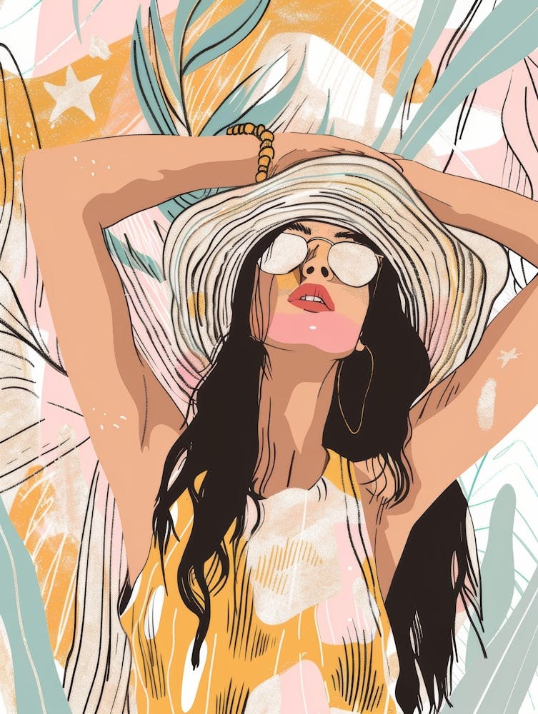 Summer Girl With Hat