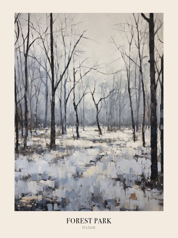 Winter City Park Poster Forest Park St Louis 1