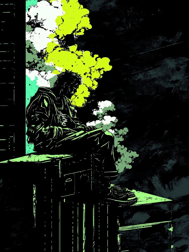 Man Sitting On A Ledge