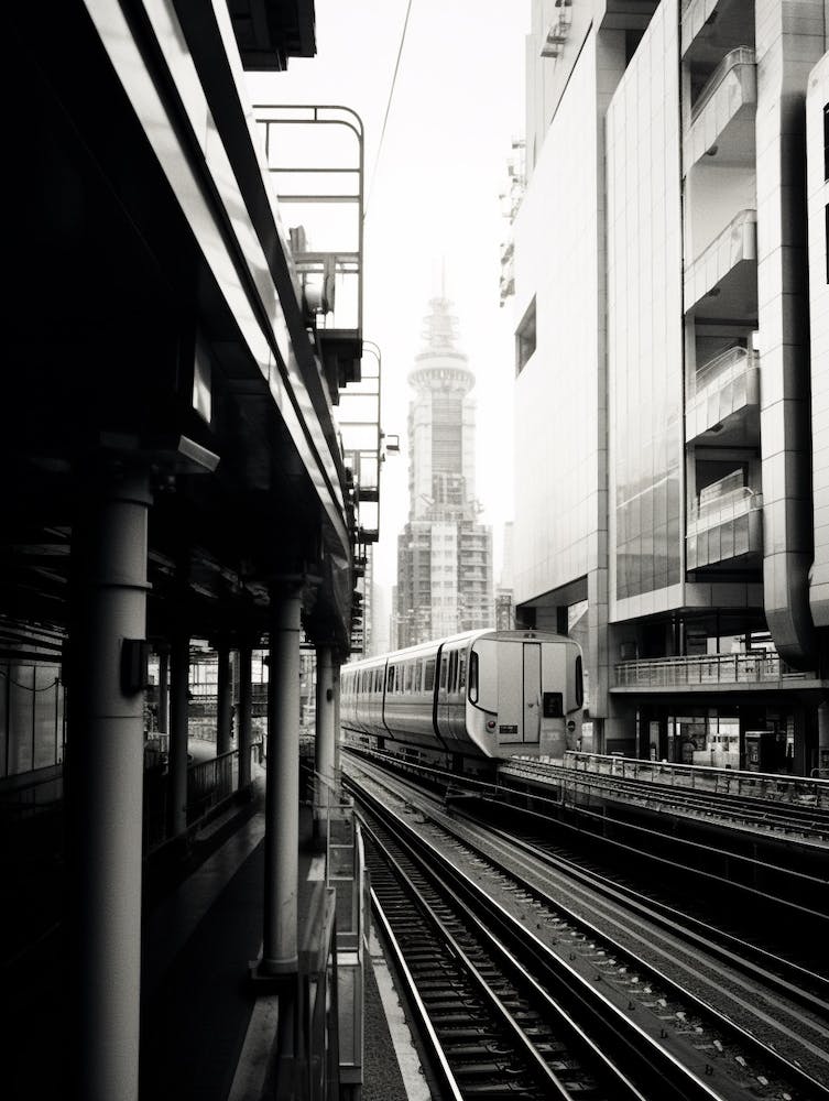 Osaka, Japan, Black And White Old Photo 2
