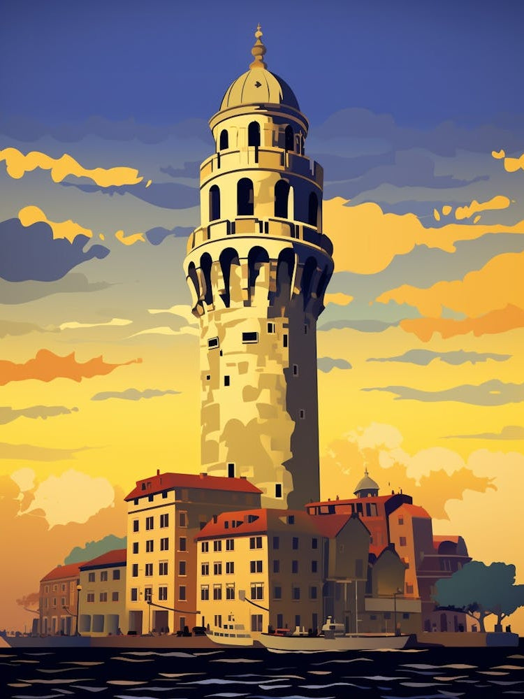 Galata Tower Modern Pixel Art 5