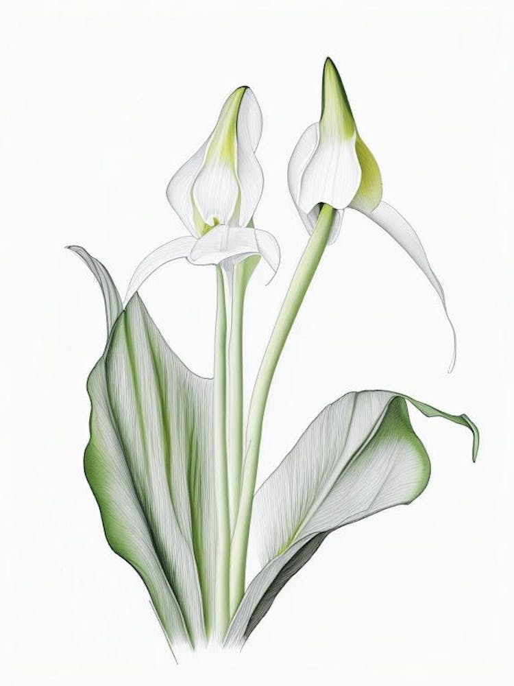 Zantedeschia Aethiopica Floral Quentin Blake Inspired Illustration 1 Flower