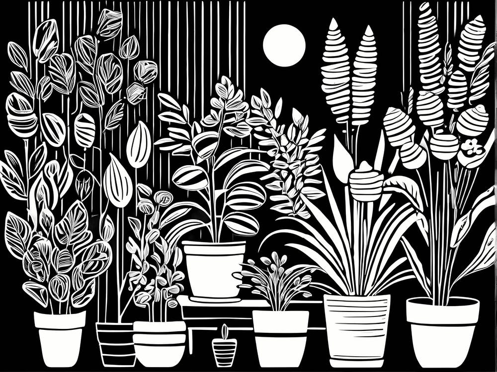 Lion cut inspired Black and white Garden plants & flowers art, Gardening art, Garden 202