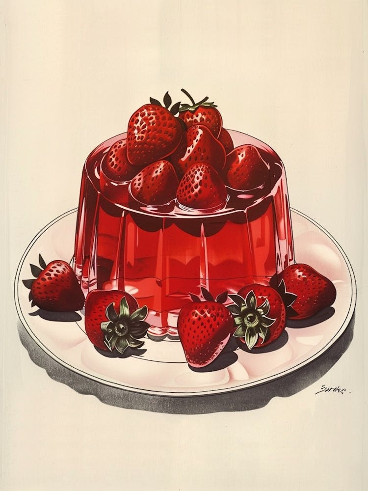 Strawberry Jelly Retro Cookbook Inspired 1