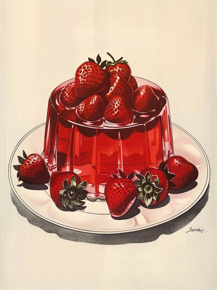 Strawberry Jelly Retro Cookbook Inspired 1