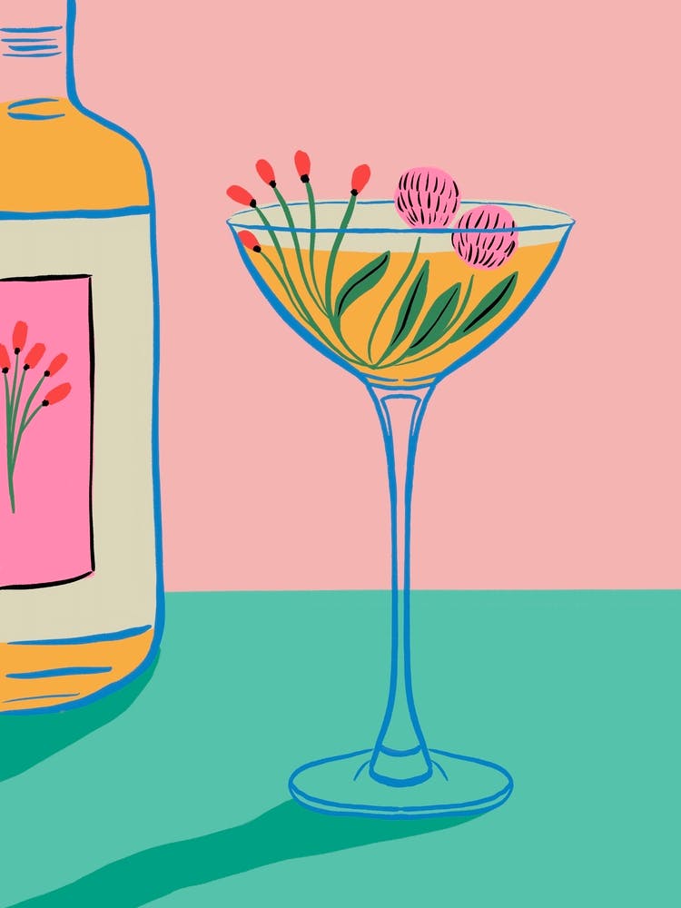 retro botanical cocktail