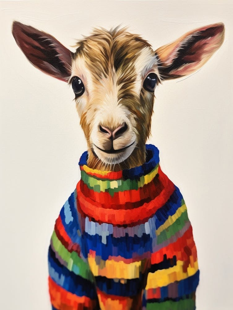 Baby Animal Wearing Sweater Goat 1