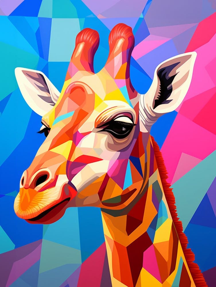 Giraffe Abstract Pop Art 5