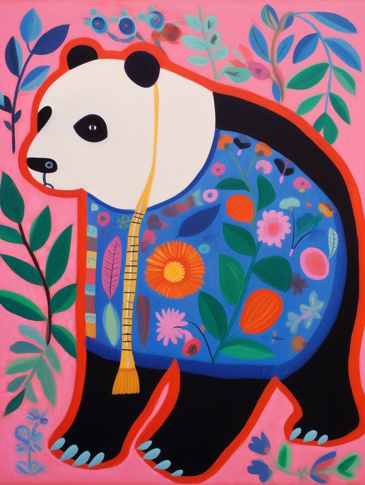 Maximalist Animal Painting Panda 1
