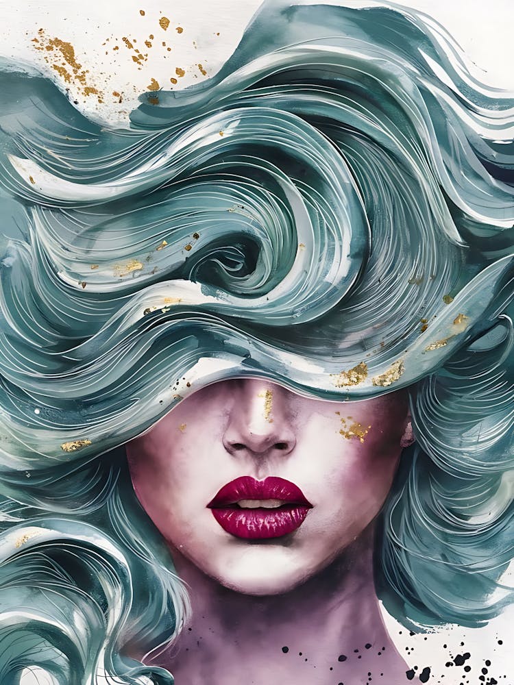 Woman With Blue Hair