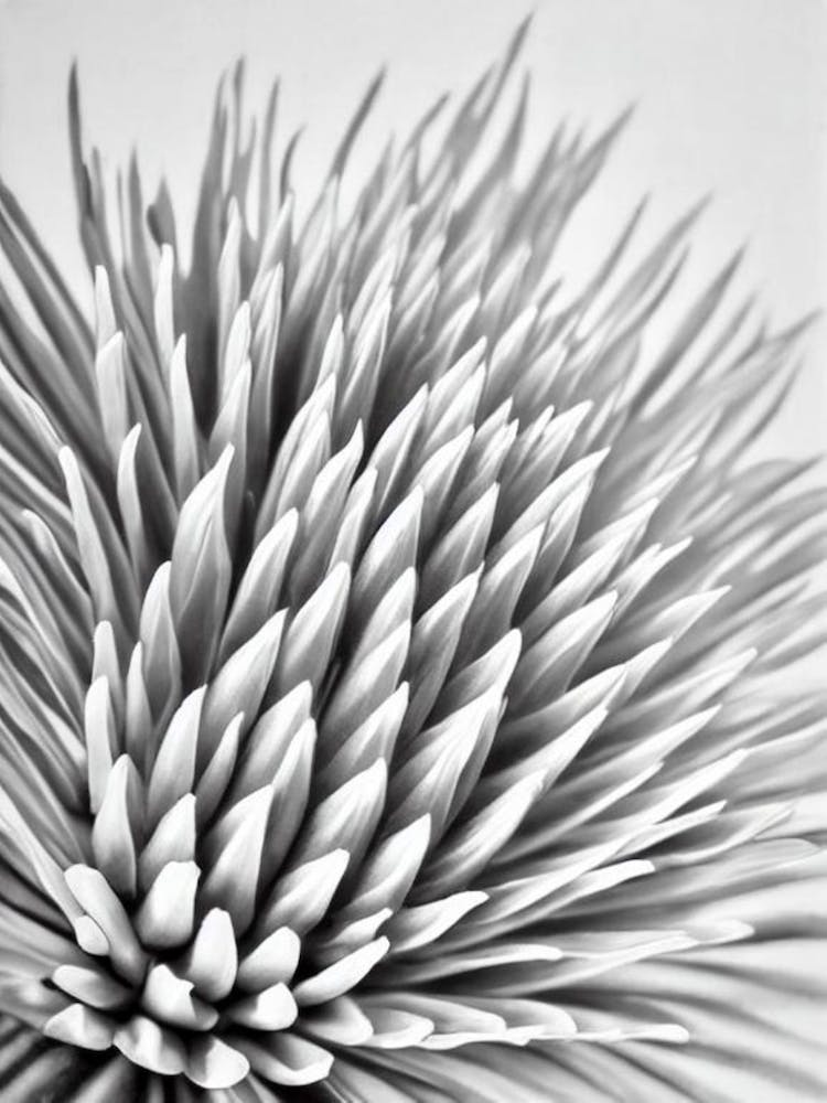 Proteas B&W Pencil 2 Flower