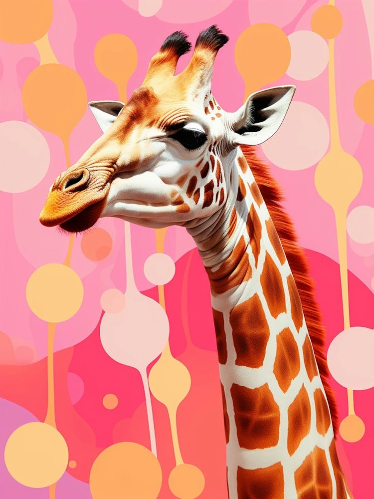 Pink Dotwork Giraffe 5