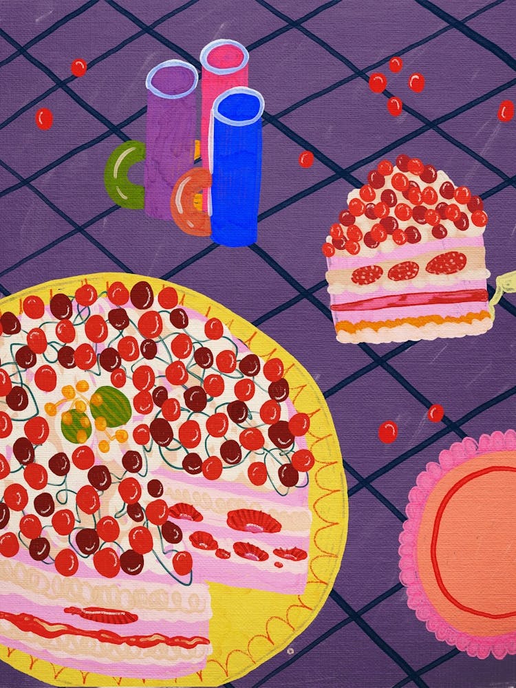 Cake With Cherries