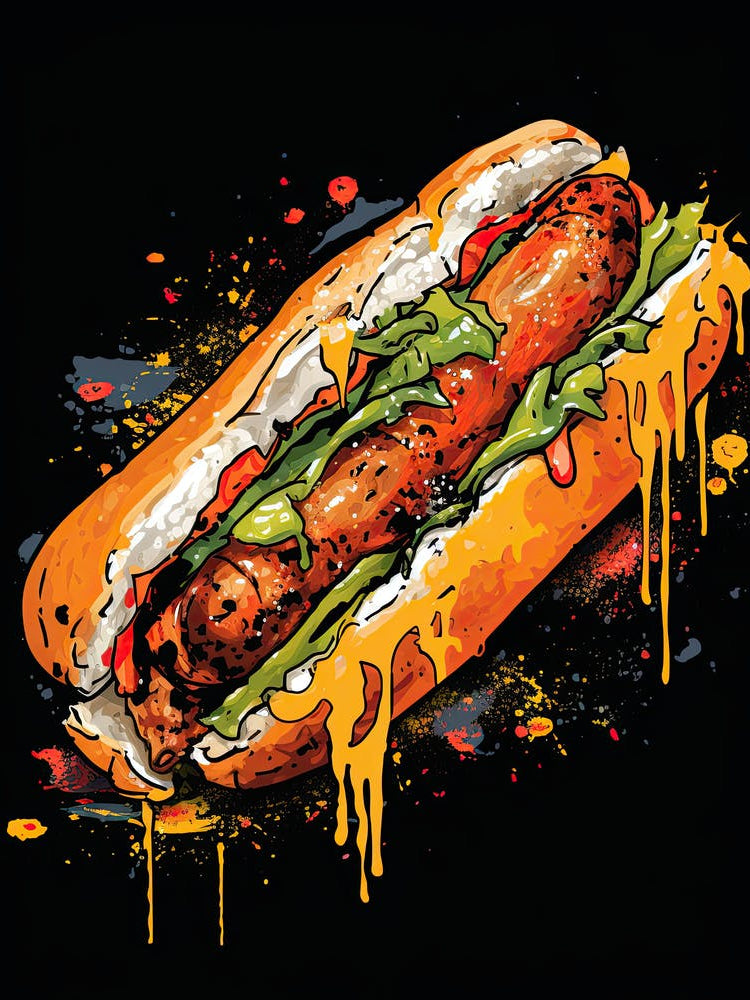 Hot Dog 2 Basquiat style