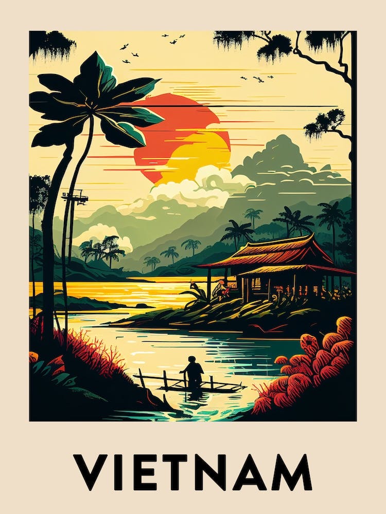 Vietnam 2 Vintage Travel Poster