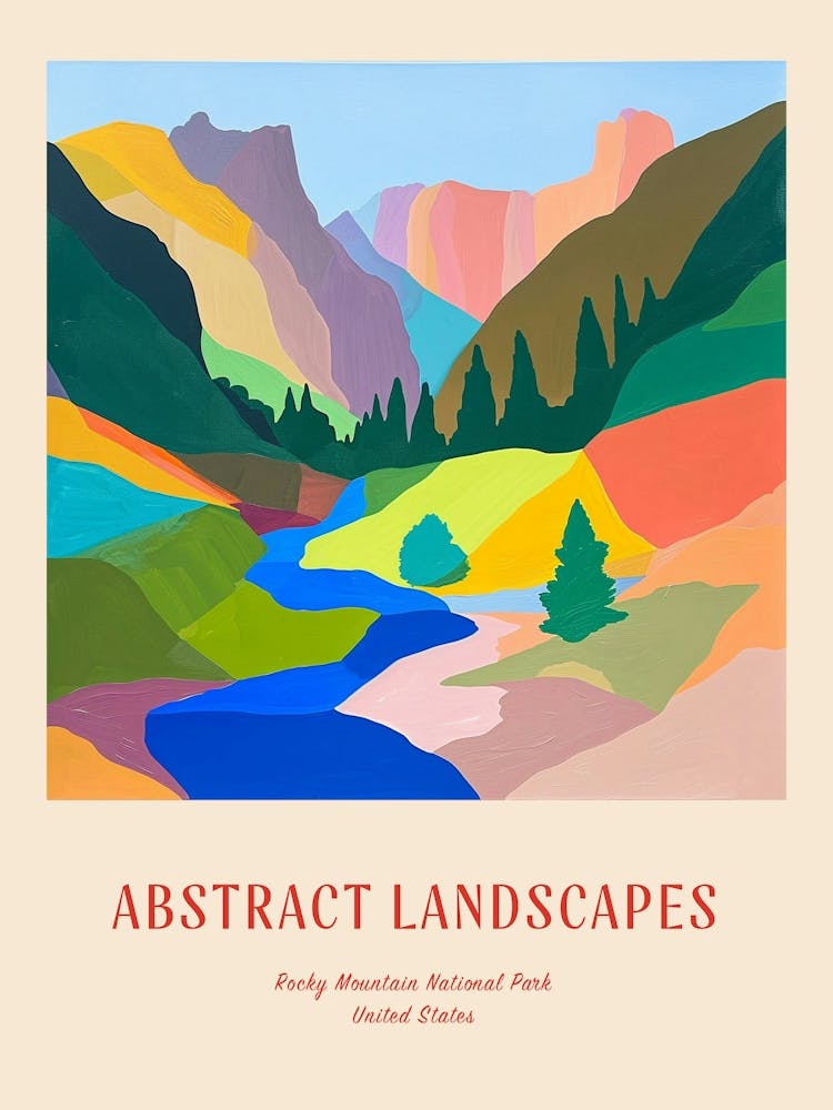 Colourful Abstract Rocky Mountain National Park Usa 8 Poster