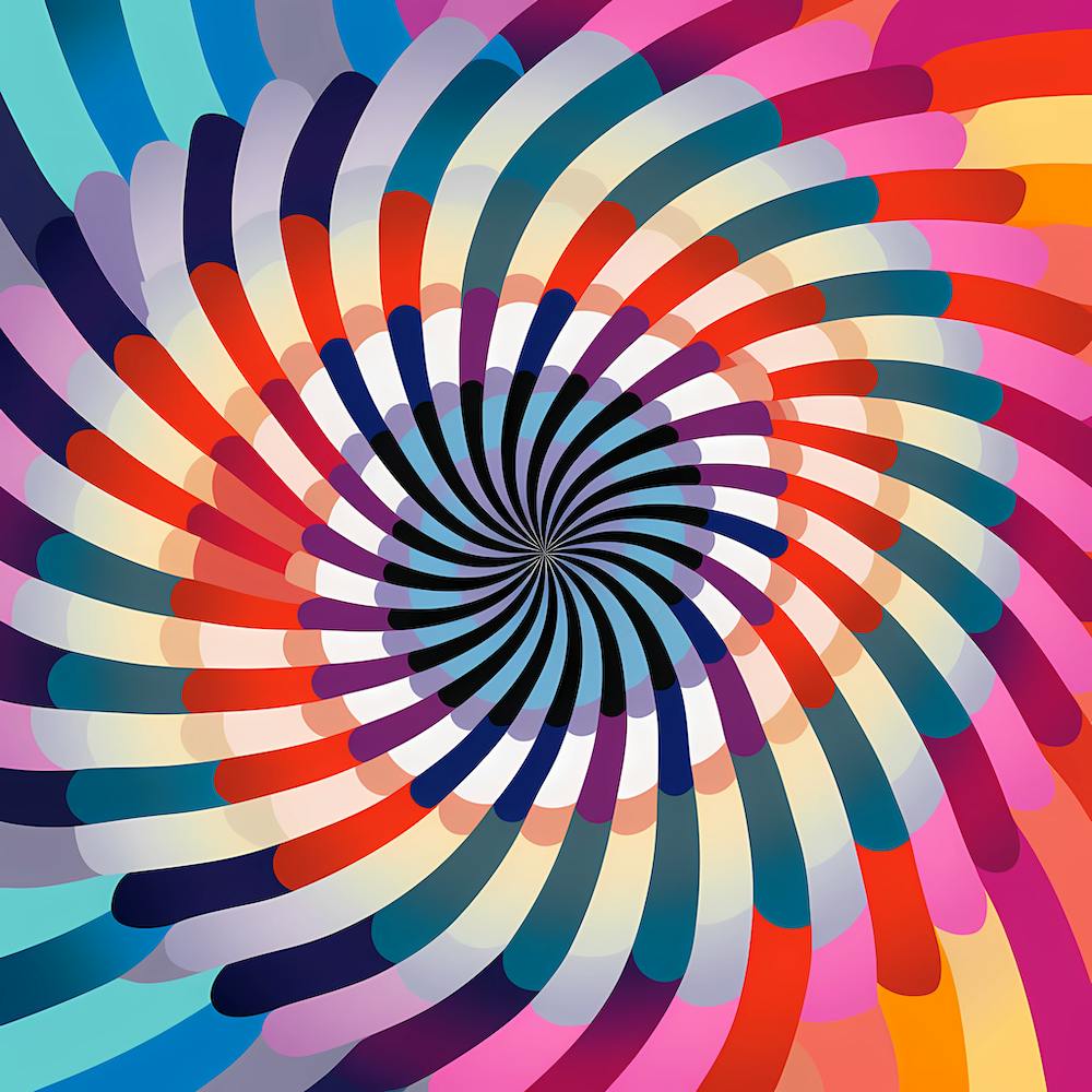 Multi Colour Spiral Optical Illusion