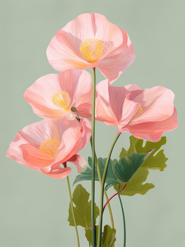 Anthurium Flowers Acrylic Pastel Colours 3