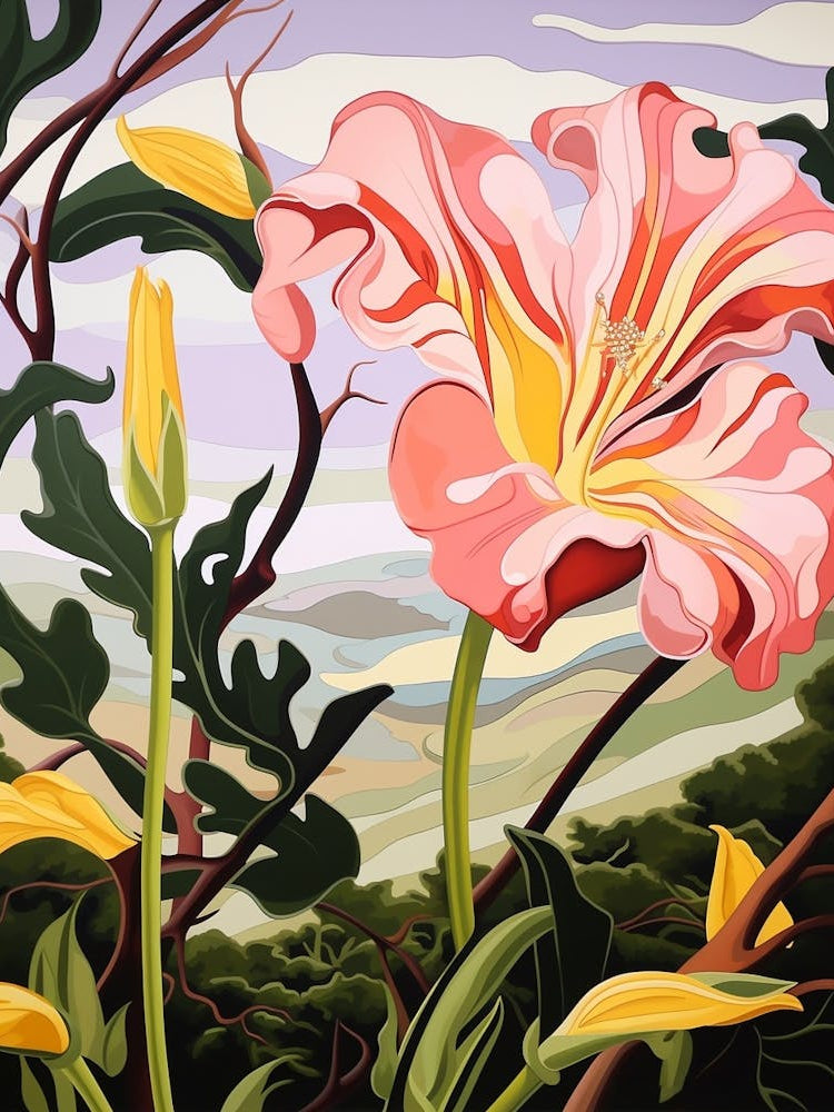 Gloriosa Lily 4 Flower Painting