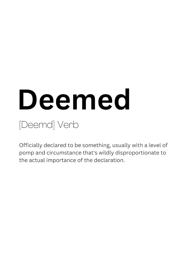 Deemed Definition Meaning