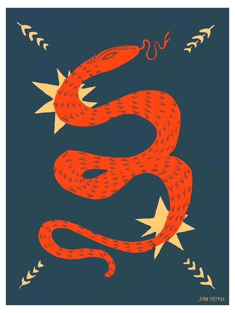 Red Snake And Stars