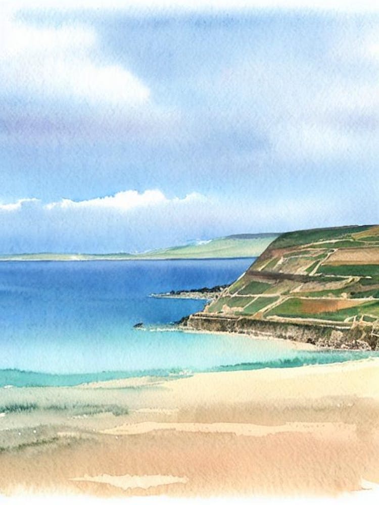 Chesil Beach, Dorset Watercolour