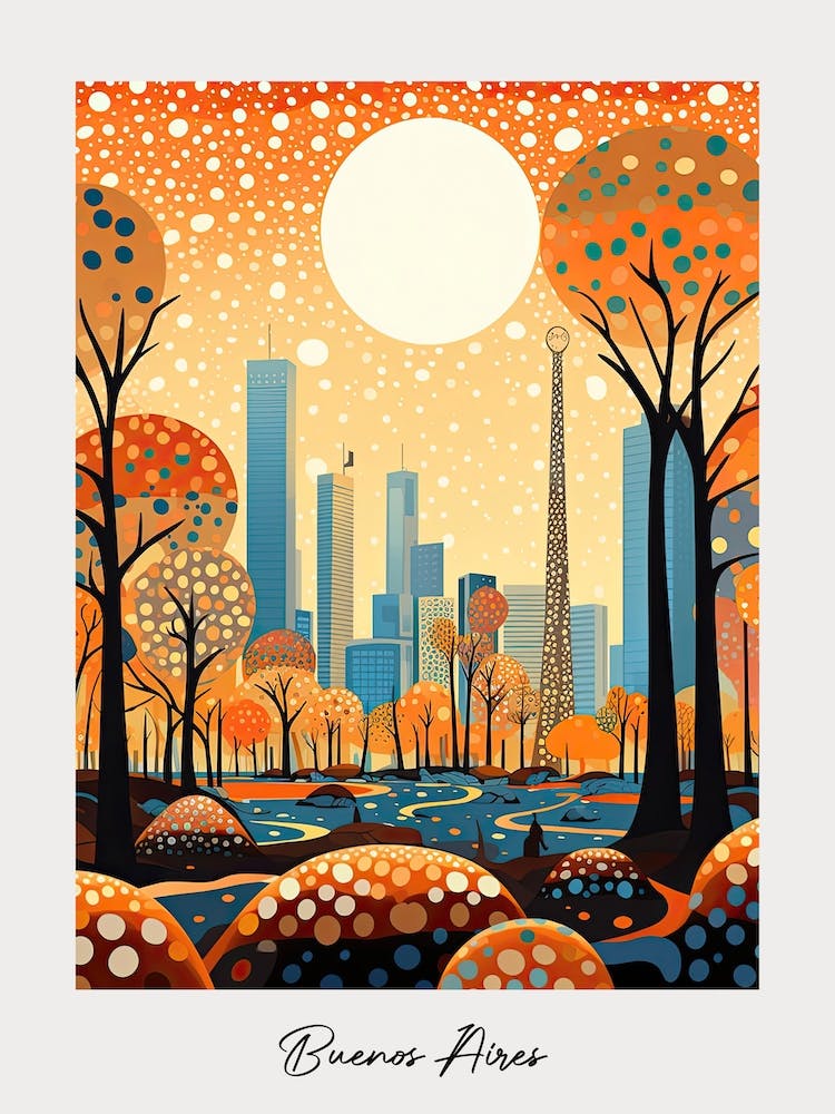 Poster Of Buenos Aires, Illustration In The Style Of Pop Art 4