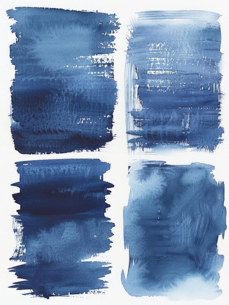 Blue Watercolor Brush Strokes 1