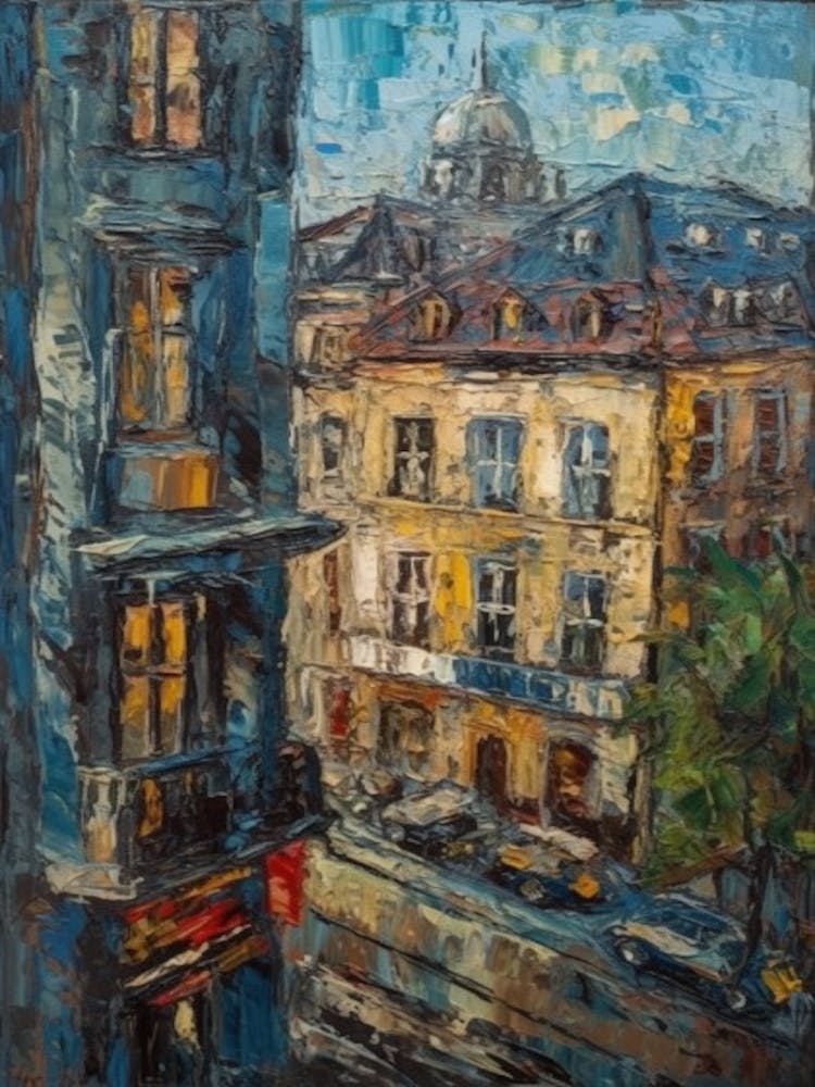 Window View Of Berlin In The Style Of Expressionism 2