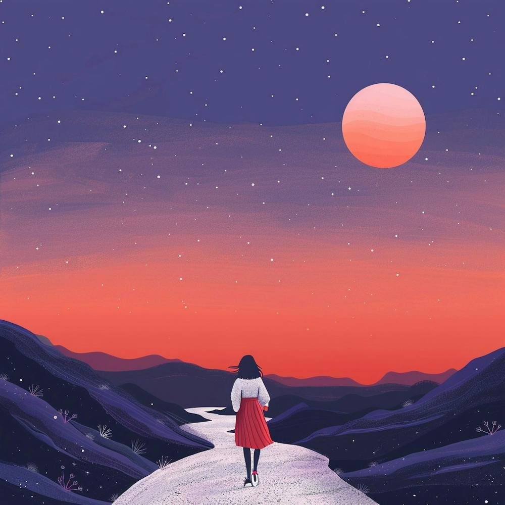Fille Marchant Sur Un Chemin
