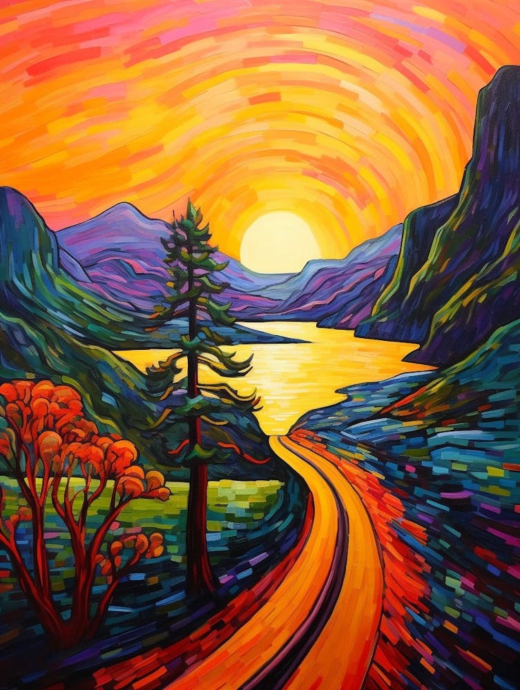 Columbia River Washington Retro Pop Art 3