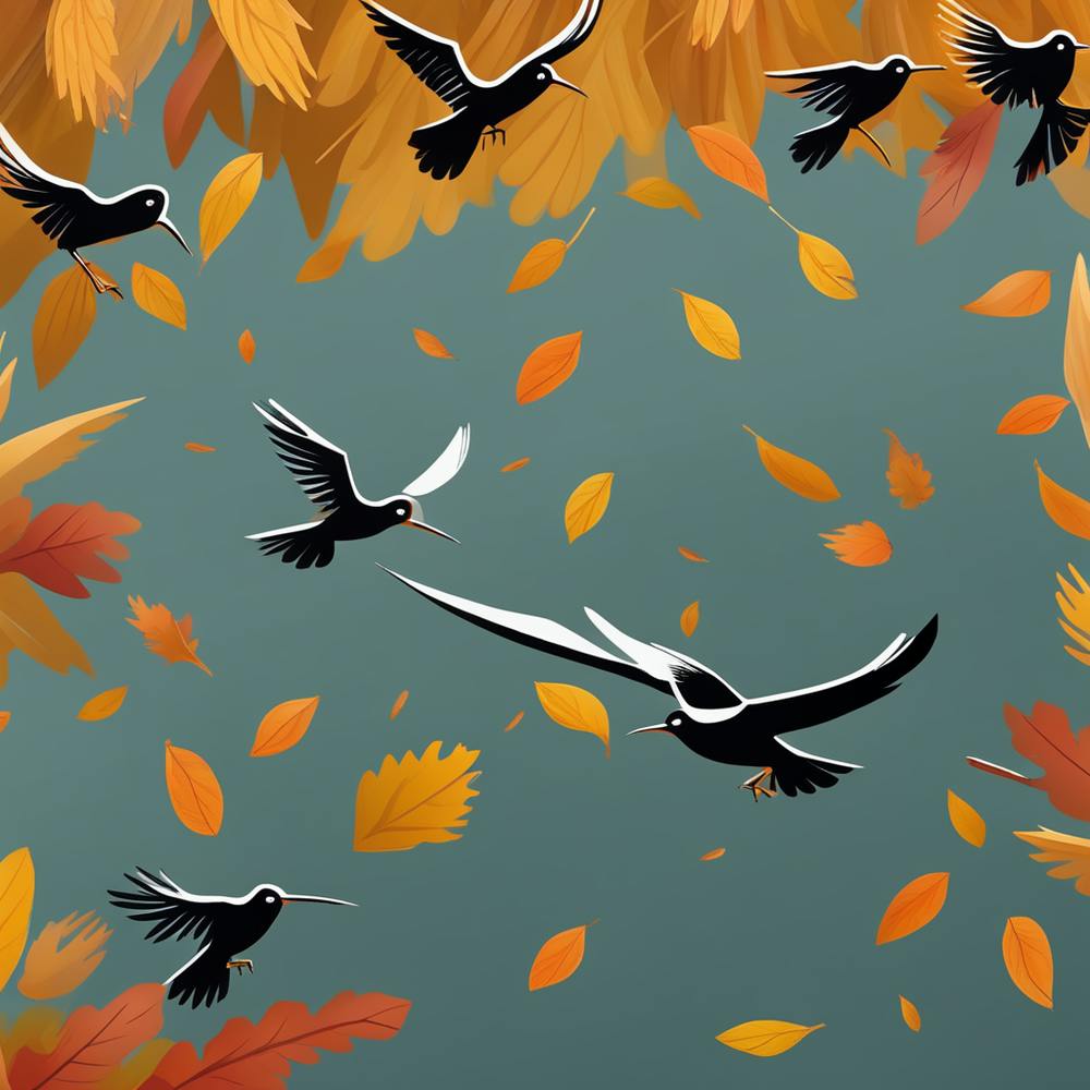 Autumn Birds Flying In The Sky 1