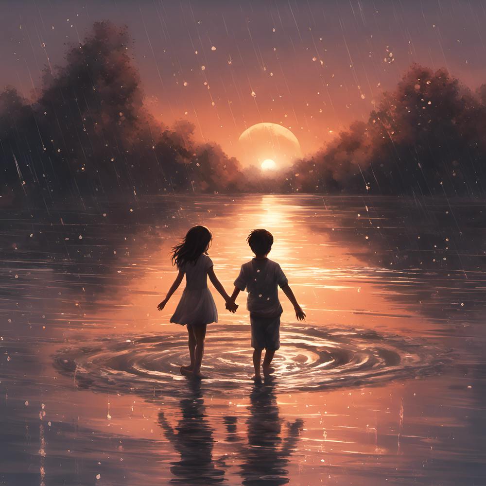 Couple Holding Hands In The Rain