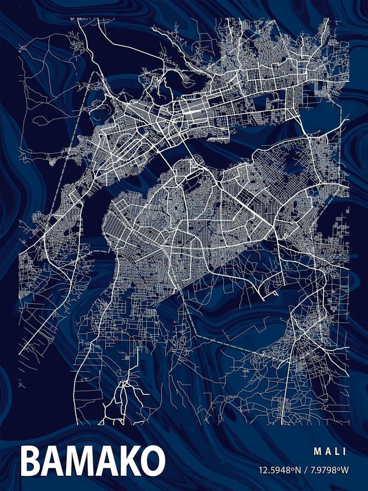 Bamako Crocus Marble Map