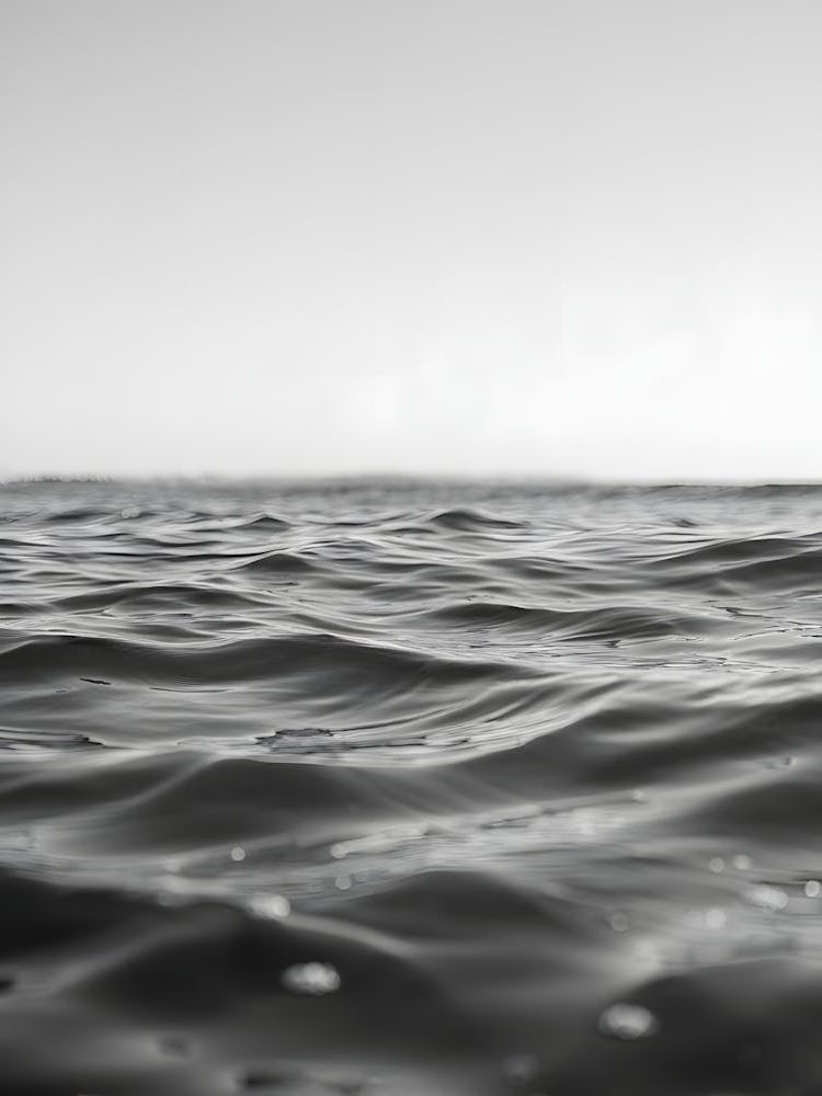 Tranquil Black and White-Water Texture Print - Abstract Ocean