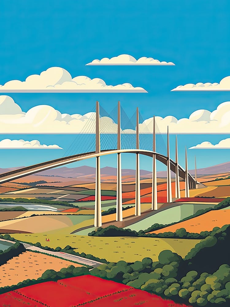 Millau Bridge, France, Colourful 2