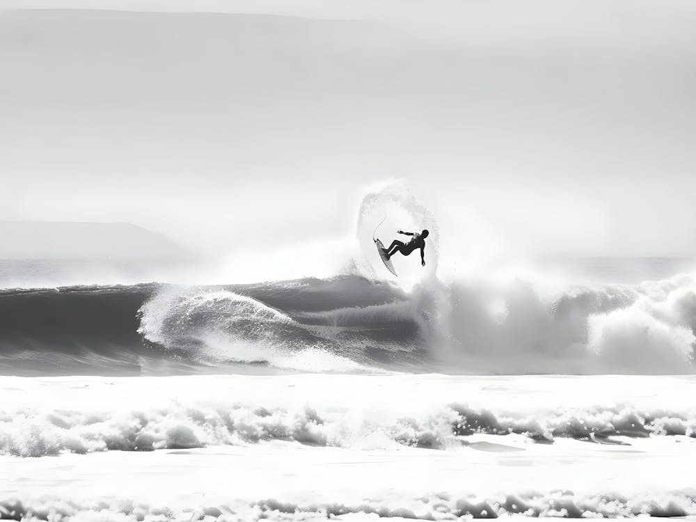 Black And White Surfer 1