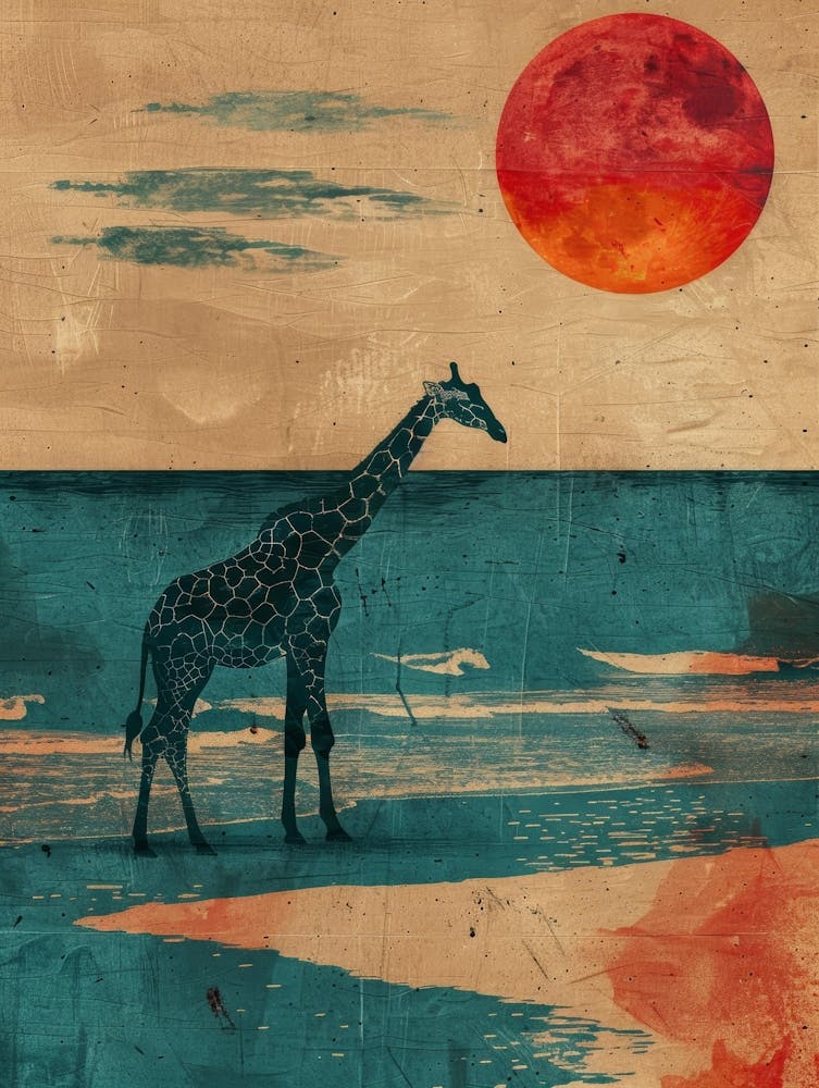 Giraffe At Sunset 2