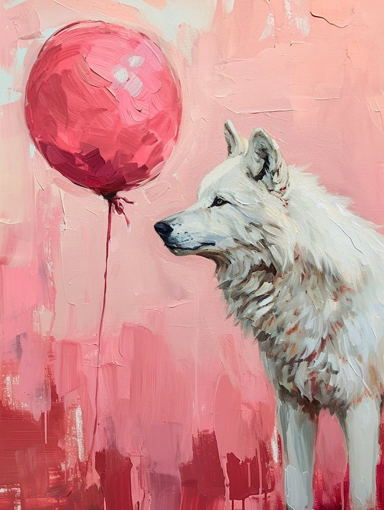 Süßer Polarwolf 3 mit Ballon