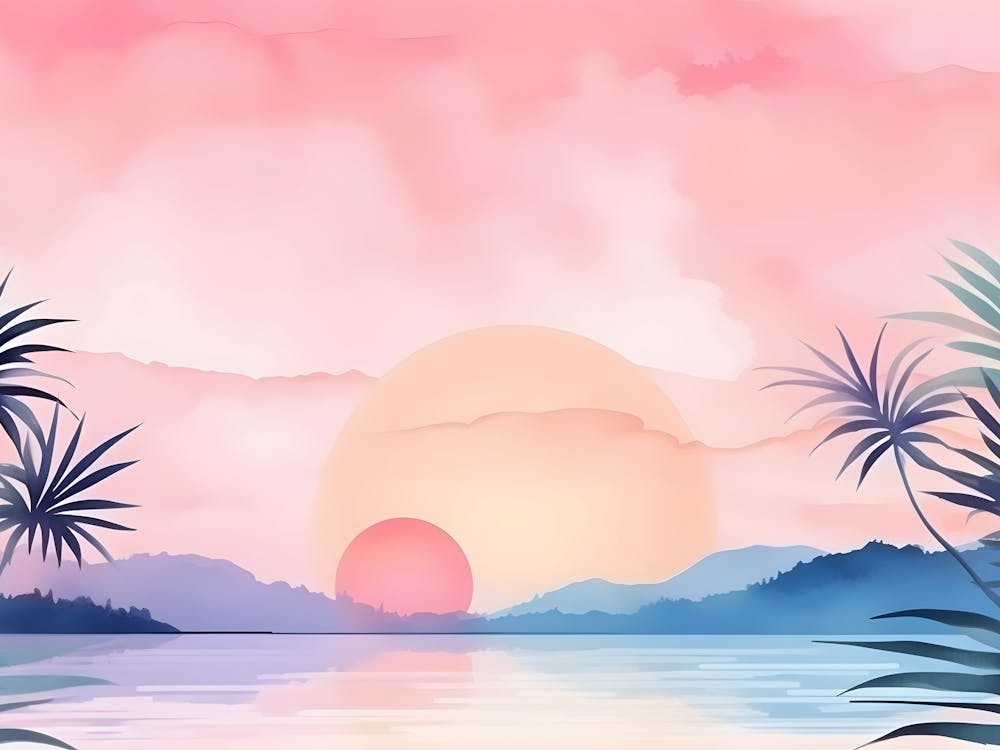 Sunset Watercolor Background