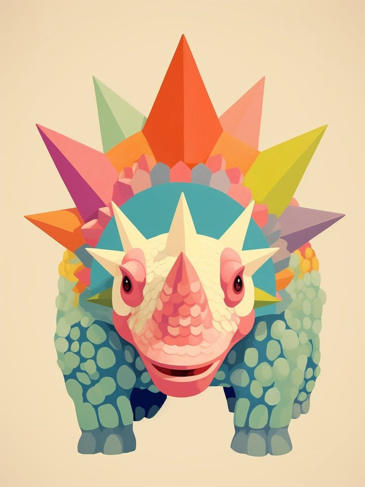 Colourful Dinosaur Pachyrhinosaurus 3