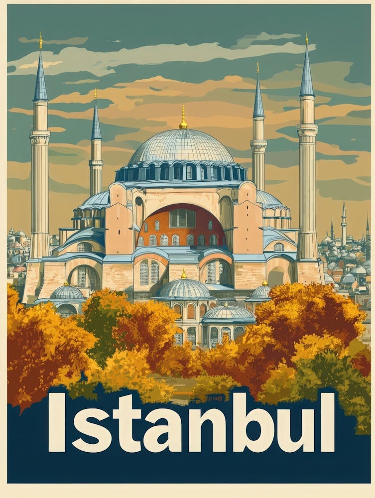 Aihrgdesign A Vintage Travel Poster Of Istanbul Featuring The B1e57673 4084 47c1 B474 2849a542ebab 3