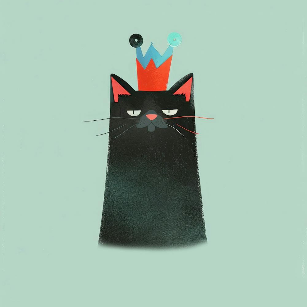 Black Cat With Crown 1