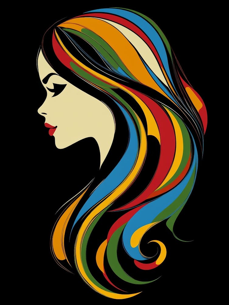 Portrait Of A Woman With Colorful Hair 1