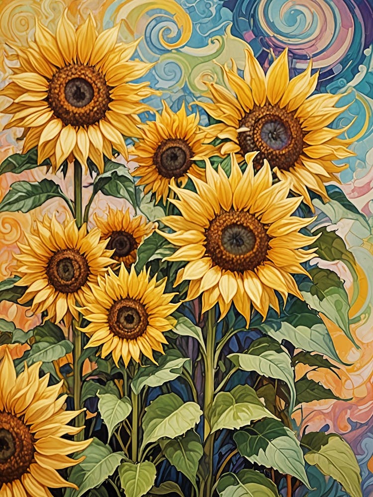 Swirly Sunflowers