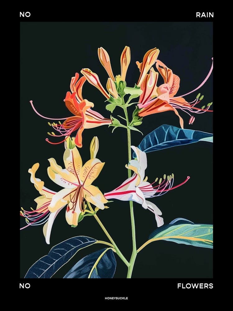 Ohne Regen keine Blumen Poster Geißblatt 1