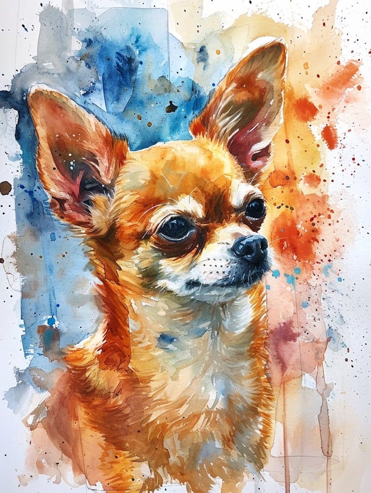 Chihuahua Watercolor Painting 3