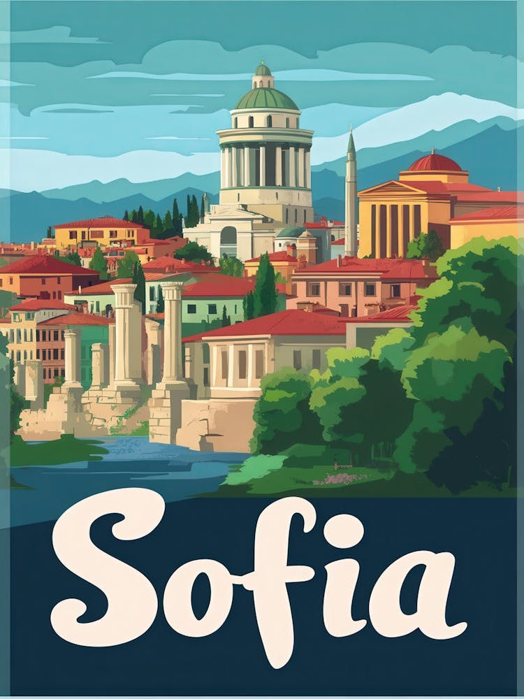 Aihrgdesign A Retro Travel Poster For Sofia