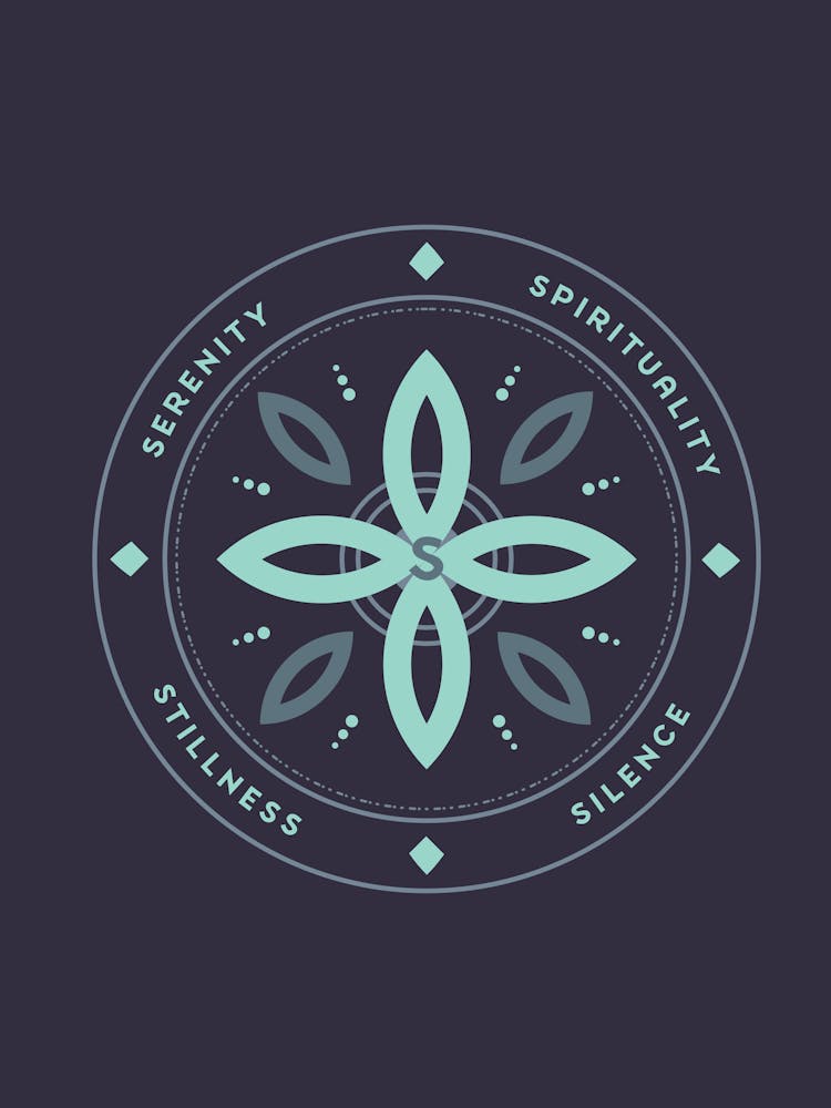 Meditation Flower Badge Letter S