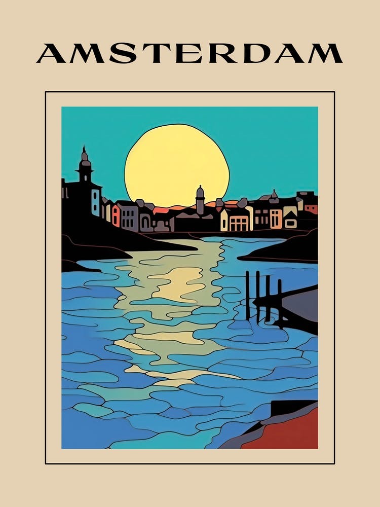 Minimal Design Style Of Amsterdam, Netherlands 3 Poster